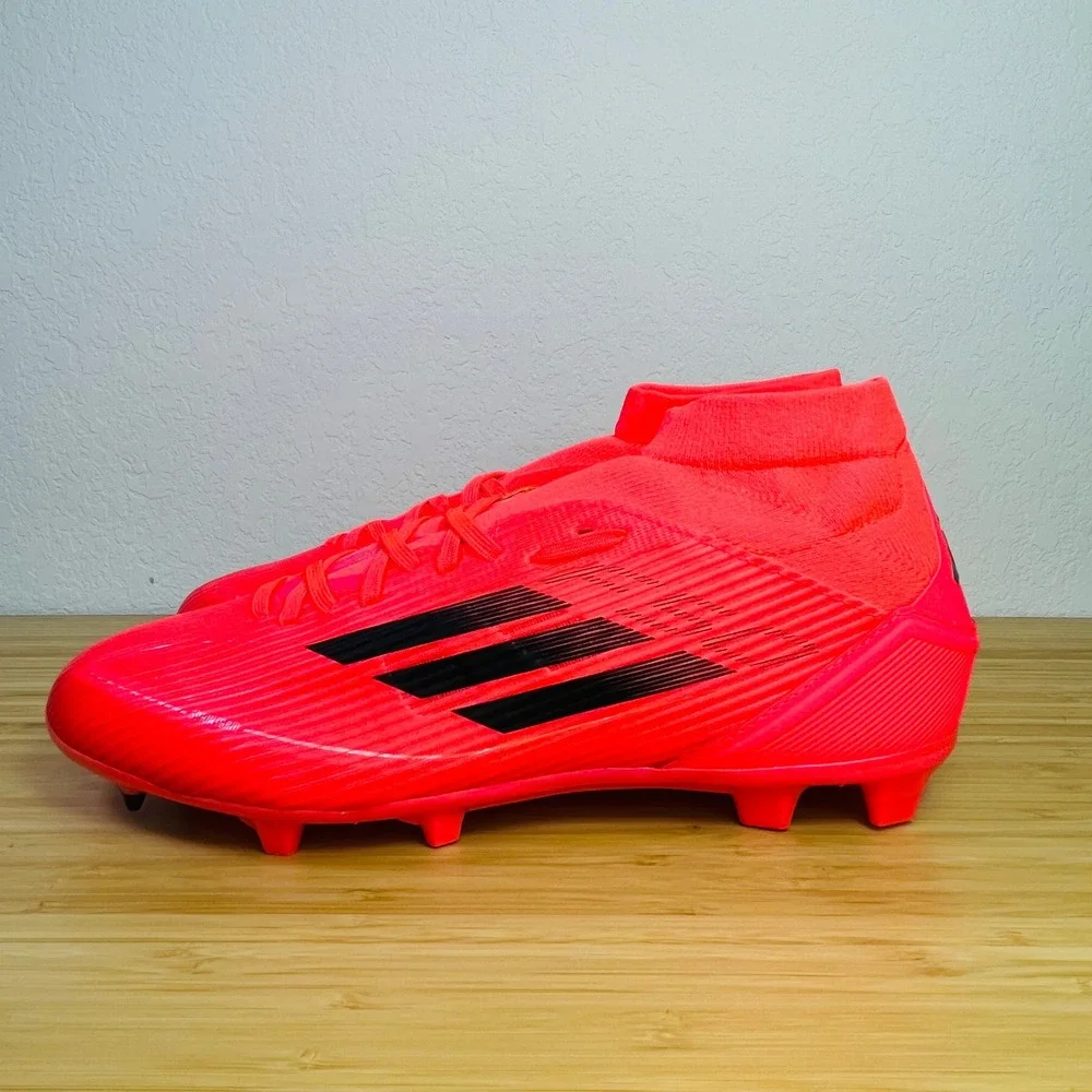 Adidas F50 League Mid FG Soccer Cleats Womens Bright Orange Black Size 9.5 - Picture 3 of 10